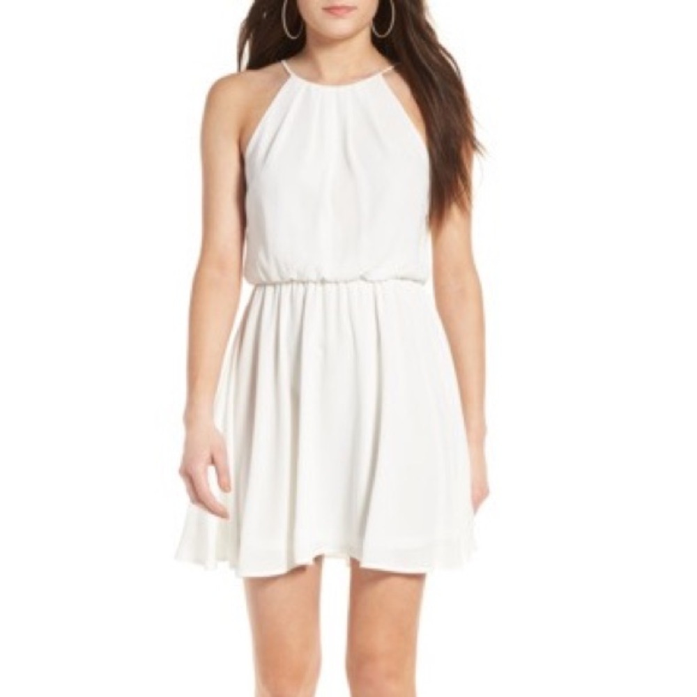 Lush Blouson Chiffon Skater Dress